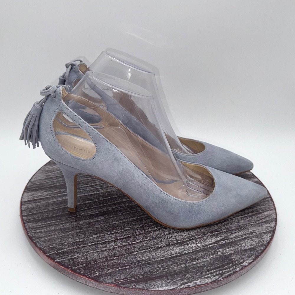 Marc Fisher Pumps Womens 10 Tammye Tassel Heels‎ Blue Suede Pointed Toe Shoes